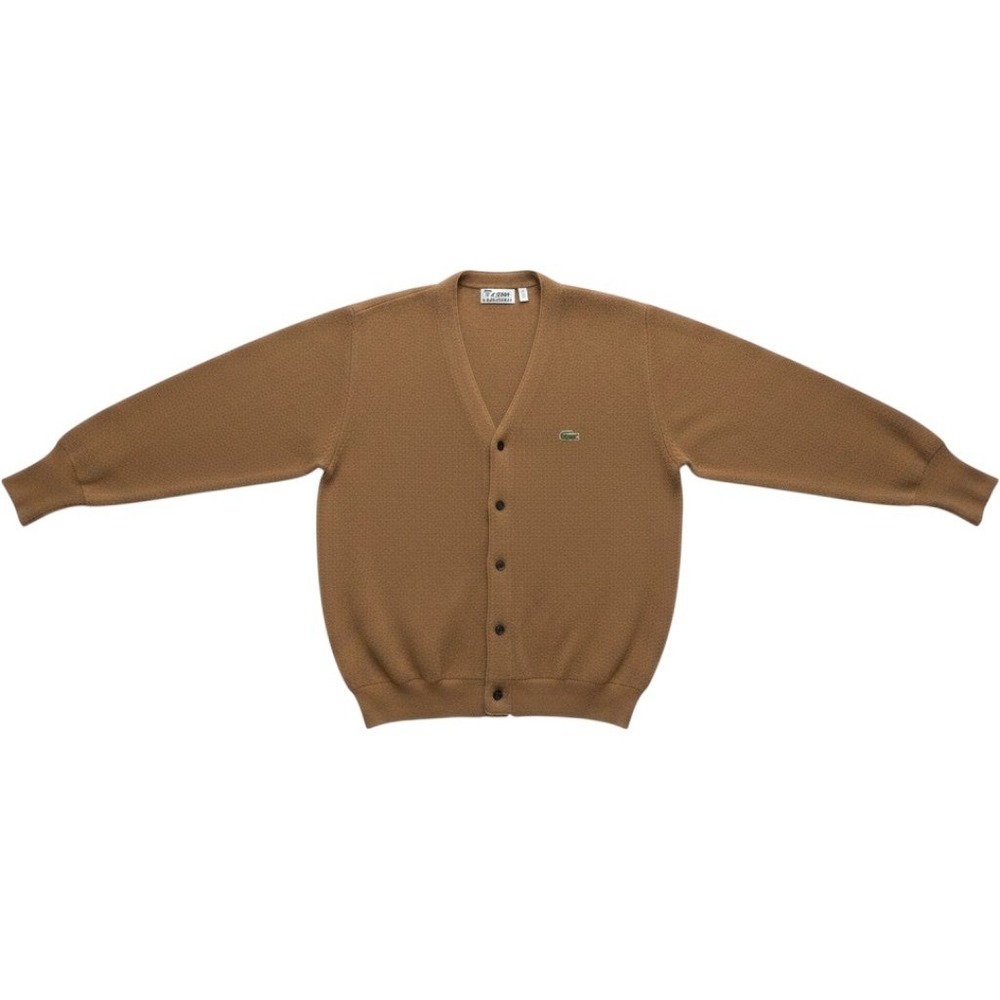 Vintage Izod Lacoste Cardigan Sweater Men L VNeck Knit Grandpa Golf IndieSleaze